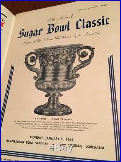 1961 Sugar Bowl Football Program & Ticket Stub-ole Miss Rebels Vs Rice