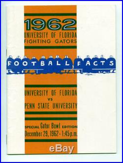 1962 Gator Bowl RARE Florida Gators Penn State Media Guide VTG NCAA Football
