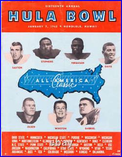 1962 Hula Bowl Football Program merlin olsen Ernie Davis
