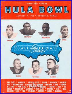 1962 Hulu Bowl football program Ernie Davis ex