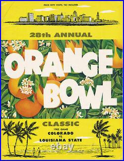 1962 Orange Bowl Colorado vs LSU Football Program bxbowl