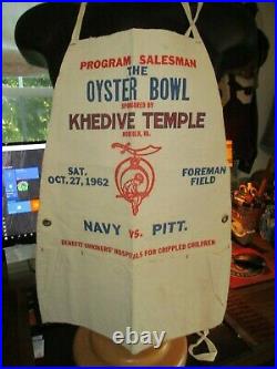 1962 Oyster Bowl Football Program Seller Apron Norfolk Foreman Field NAVY PITT