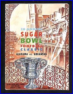 1962 Sugar Bowl Program Arkansas v Alabama Bear Bryant Tide Nat Champs 85543b27