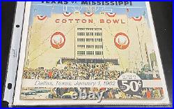 1962 Texas Longhorns Mississippi Cotton Bowl Football Game Program Ut Ole Miss