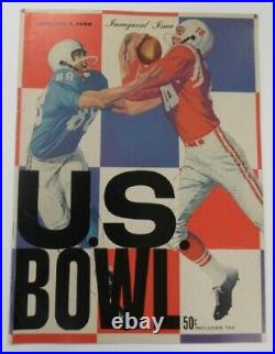 1962 U. S. Bowl Program College Football All Star Game Wash. D. C. Rare Ex+ 68906