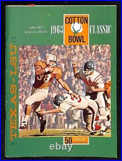 1963 Cotton Bowl Program Texas v LSU Lynn Amedee MVP Ex 85661b30