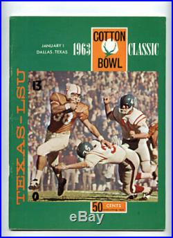 1963 Cotton Bowl RARE LSU Texas Longhorns Football Program Jerry Stovall