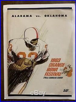 1963 Orange Bowl Oklahoma vs Alabama Football program/JOE NAMATH/L. R. JORDAN-NRMT