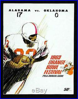 1963 Orange Bowl RARE Alabama Oklahoma Football Program Joe Namath Rookie