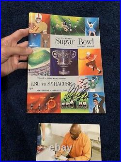 1964 Sugar Bowl FOOTBALL PROGRAM SYRACUSE LSU SIGNED FLOYD LITTLE 1965 + Bonus