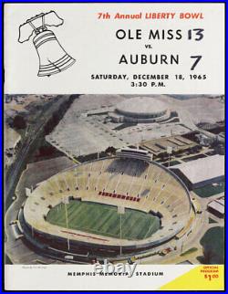 1965 Liberty Bowl RARE Ole Miss Rebels Auburn Tigers Football Program VTG