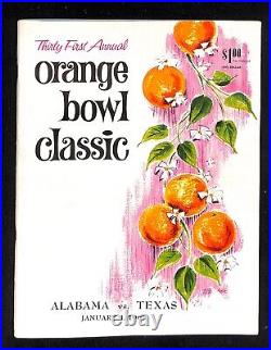 1965 Orange Bowl Program Texas v Alabama Joe Namath Ex/MT Nice 88507b57