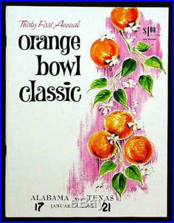 1965 Orange Bowl RARE Texas Alabama Football Program Joe Namath Bear Bryant