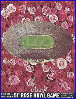 1965 Rose Bowl Football program Oregon State Beavers v Michigan Wolverines EX