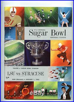 1965 Sugar Bowl RARE LSU v Syracuse Football Program Floyd Little Rookie
