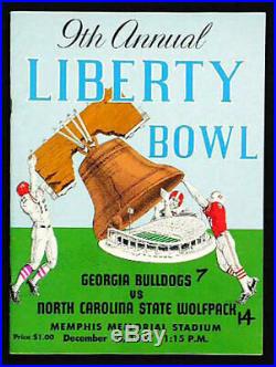 1967 Liberty Bowl RARE NC State v Georgia Football Program North Carolina