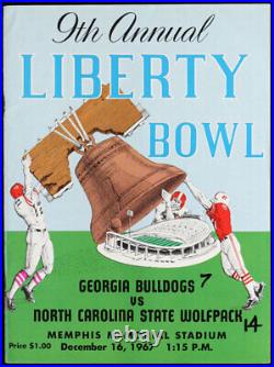 1967 Liberty Bowl RARE NC State v Georgia Football Program North Carolina