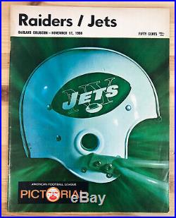 1968 Heidi Game Official AFL Program Jets vs Raiders Bowl NBC Super Rare