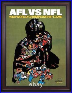 1968 Packers vs Raiders Framed 36 x 48 Canvas Super Bowl II Program