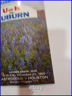 1969 Bluebonnet Bowl Amazing Houston Cougars Auburn Football Program Astrodome