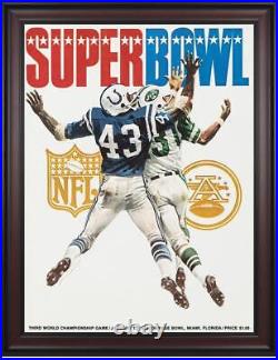 1969 Jets vs Colts Framed 36 x 48 Canvas Super Bowl III Program
