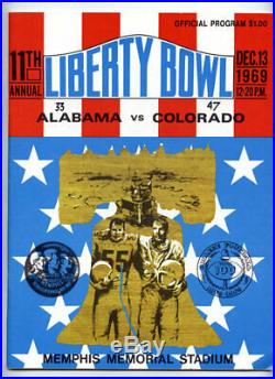 1969 Liberty Bowl RARE Colorado v Alabama Football Program VTG Bear Bryant