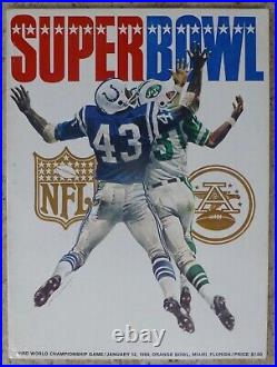 1969 NFL SUPER BOWL III PROGRAM JETS vs BALTIMORE COLTS JOE NAMATH GUARANTEE