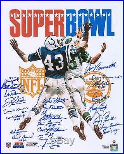 1969 New York Jets Signed Super Bowl III Program 16x20 Photo 24 Signatures
