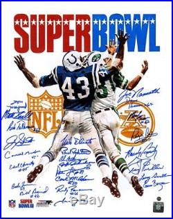 1969 New York Jets Team Signed Super Bowl III Program 16x20 Photo 24 Signatu