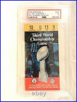 1969 Super Bowl 3 Baltimore Colts vs New York Jets ticket stub withbonus program