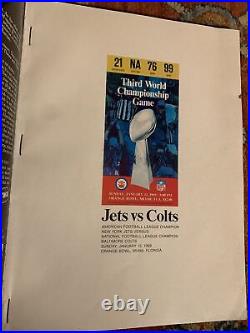 1969 Super Bowl 3rd Super Bowl III Program Baltimore Colts vs. New York Jets