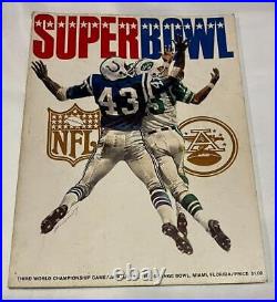 1969 Super Bowl III AFL/NFL Championship Program NY Jets / Baltimore Colts