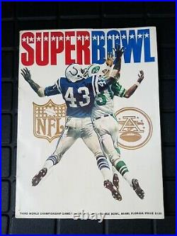 1969 Super Bowl III Football Program Jets v Colts