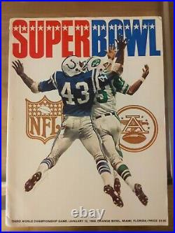 1969 Super Bowl III Football Program New York Jets vs Baltimore Colts