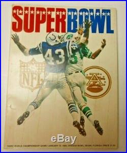 1969 Super Bowl III Program Rare New York Jets Baltimore Colts NFL Football