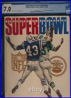 1969 Super Bowl Program 1/69 Cgc 7.0 White Pages Jets V. Colts Miami