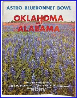 1970 Bluebonnet Bowl Program Oklahoma v Alabama 12/31 Bear Bryant 50733b39