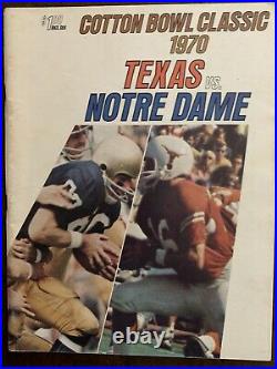 1970 Cotton Bowl Notre Dame vs Texas Football Program Joe Theismann/S. WORSTER