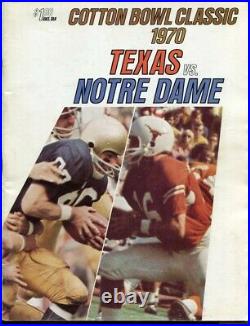 1970 Cotton Bowl Program Texas v Notre Dame Joe Thiesman Longhorns Champs