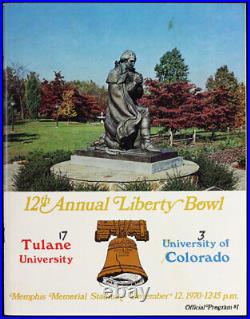 1970 Liberty Bowl RARE Tulane Colorado Football Program Green Wave v Buffs