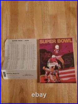 1970 NFL Super Bowl IV Stadium Program Vikings vs. Chiefs