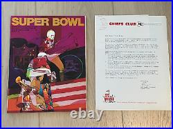 1970 Super Bowl IV program Kansas City v Minnesota Vikings & Chiefs Club Letter