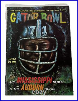 1971 Gator Bowl RARE Auburn Ole Miss Football Program Archie Manning MVP