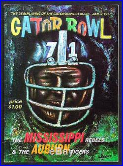 1971 Gator Bowl RARE Auburn Ole Miss Football Program Archie Manning MVP