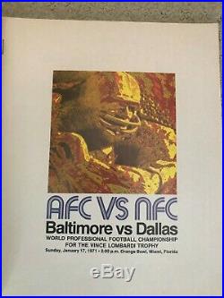 1971 Super Bowl V (5) Program -and Pennants Dallas Cowboys & Colts