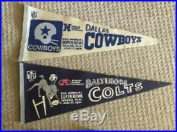 1971 Super Bowl V (5) Program -and Pennants Dallas Cowboys & Colts