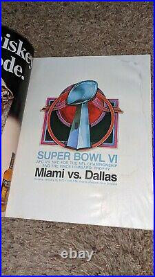 1972 Dallas Cowboys Miami Dolphins Super Bowl VI Program off grade