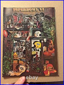 1972 Super Bowl VI (6) Program Dallas Cowboys v Miami Dolphins Tulane Stadium