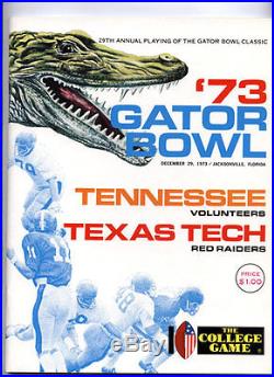 1973 Gator Bowl RARE Texas Tech Tennessee Football Program Red Raiders Vols