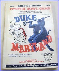 1973 Khedive-Shrine Oyster Bowl Game Norfolk VA Duke Maryland Program X-RARE